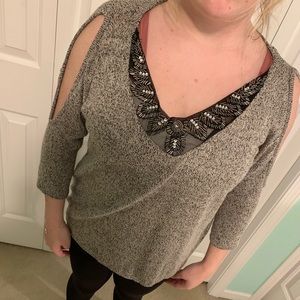 Beaded Grey Sweater from C. Russe